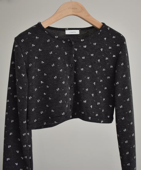 Flower Motif Set Cardigan（Charcoal） t1911-566