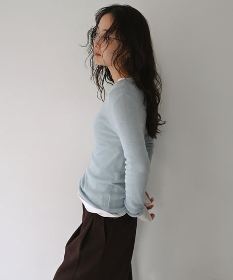 Sheer Rib Knit Tops np-t1911-592