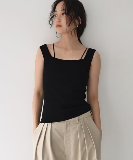 Square Neck Knit Tank t1911-556