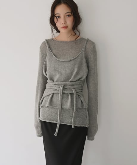 Layered Longsleeve Sheer Knit t1911-574