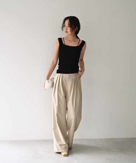 Square Neck Knit Tank np-t1911-556