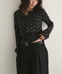 Flower Motif Set Cardigan（Charcoal） t1911-566