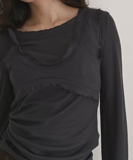 Frill Layered Sheer Tops np-t1911-568