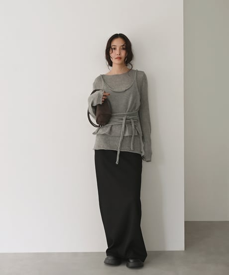 Layered Longsleeve Sheer Knit t1911-574