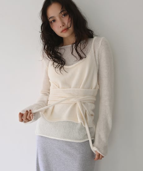 Layered Longsleeve Sheer Knit t1911-574