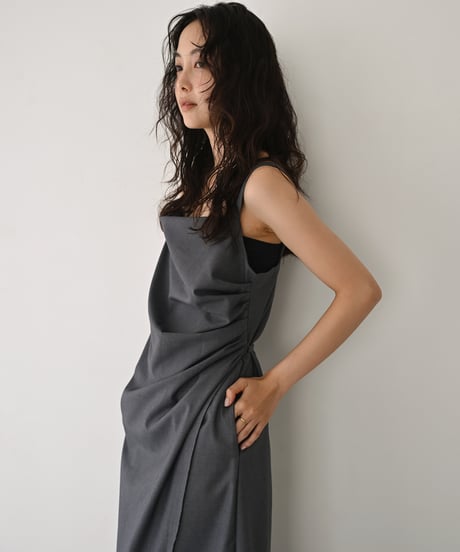 Side Tuck Drape Onepiece（Gray）op-0202009563