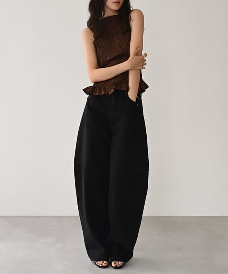 Shirring Nosleeve Tops np-t1911-557
