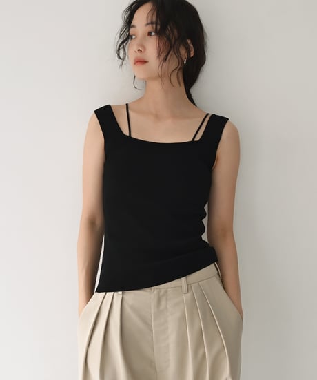 Square Neck Knit Tank np-t1911-556
