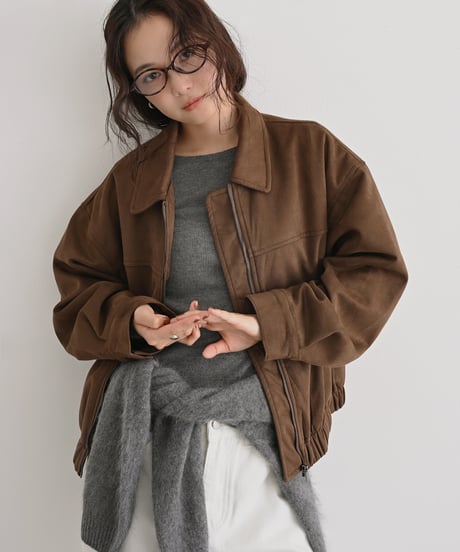Fake Suede Volume Blouson t1911-586