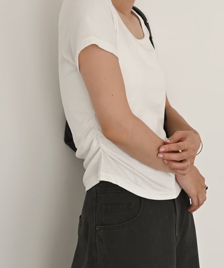 Side Gather Square Tshirt t1911-554