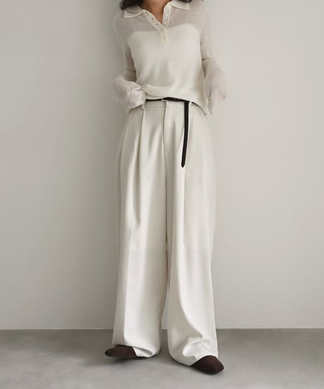 Sheer Polo Knit Tops t1911-571
