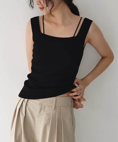 Square Neck Knit Tank t1911-556
