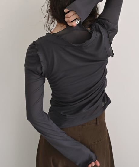 Frill Layered Sheer Tops np-t1911-568