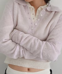 Sheer Polo Knit Tops t1911-571