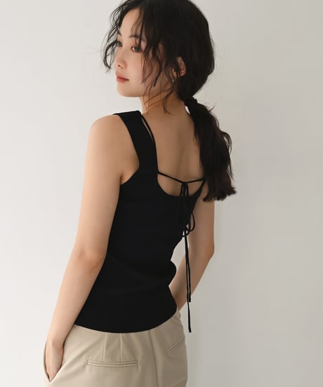 Square Neck Knit Tank np-t1911-556
