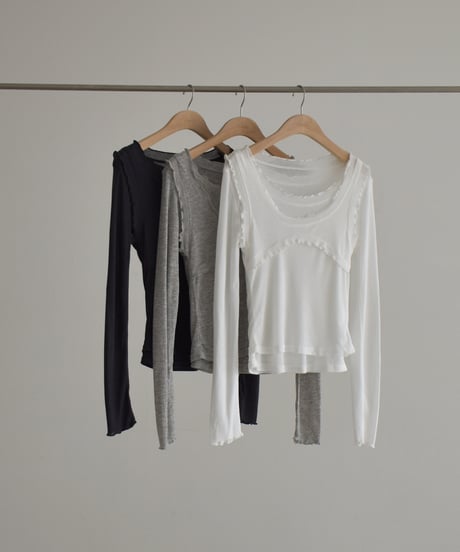 Frill Layered Sheer Tops np-t1911-568