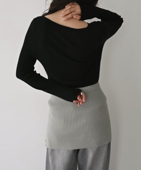 Sheer Rib Knit Tops np-t1911-592