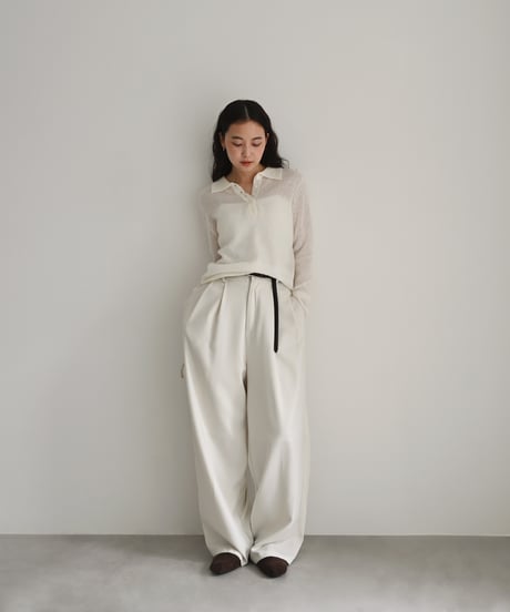 Sheer Polo Knit Tops t1911-571