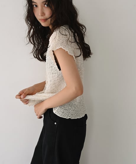 French Sleeve Shirring Cardigan t1911-559