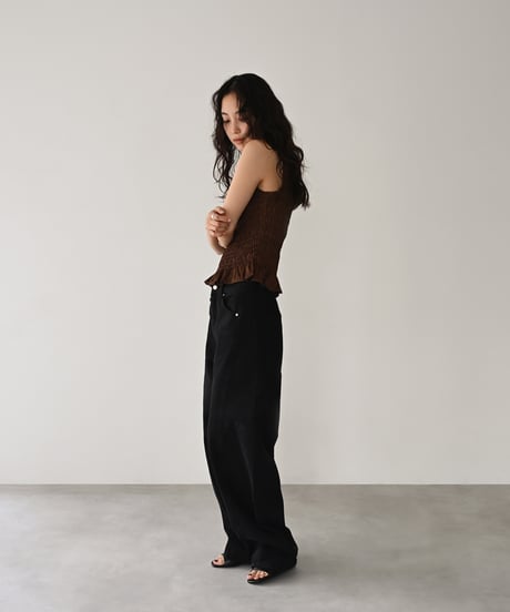 Shirring Nosleeve Tops np-t1911-557