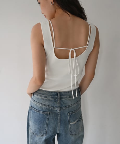 Square Neck Knit Tank t1911-556