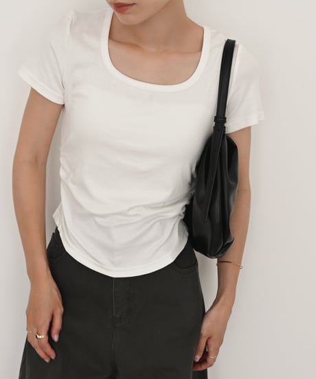 Side Gather Square Tshirt t1911-554