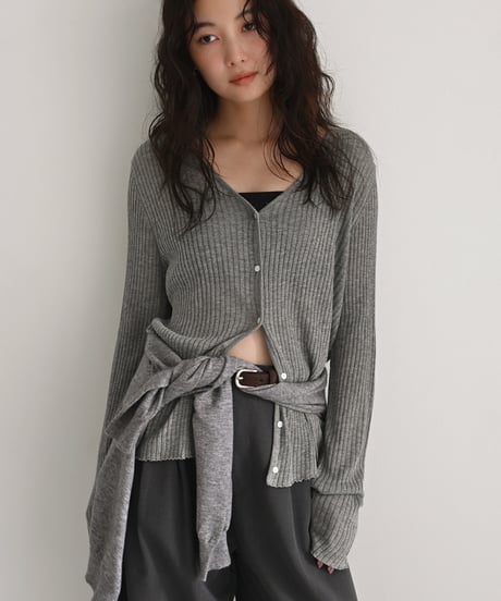 Sheer Rib Knit Cardigan np-t1911-564