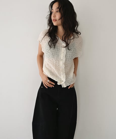 French Sleeve Shirring Cardigan t1911-559
