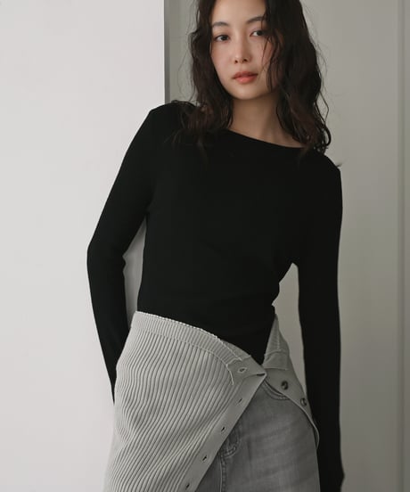 Sheer Rib Knit Tops np-t1911-592