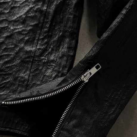 WAXED TEXTURE CRACKLE DOUBLE-ZIP JACKET