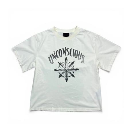 【ラスト1点】 unconscious / BRIGHT CROSS T-SHIRT / BONE WHITE