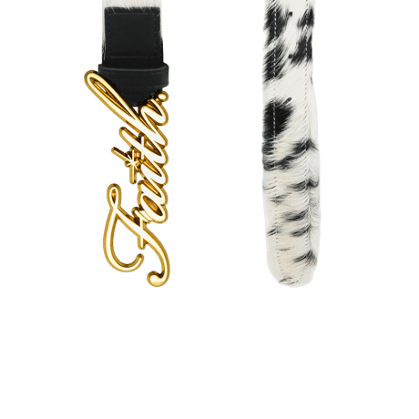 FAITH BY LUIS / GENUINE COWHIDE FUR GOLD FAITH BELT