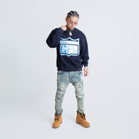 WEST WEAR / GFL EMBROIDERY LOGO CREWNECK / NAVY