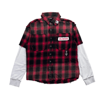 VALABASAS / LUMBERJACK LAYERED FLANNEL / BLACK&RED