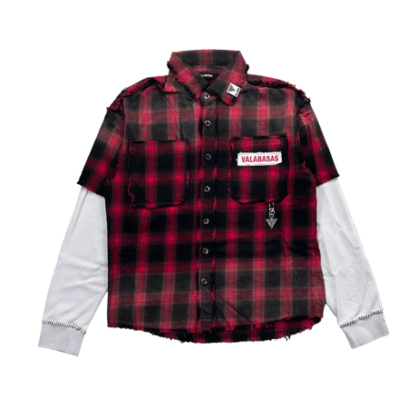 VALABASAS / LUMBERJACK LAYERED FLANNEL / BLACK&RED