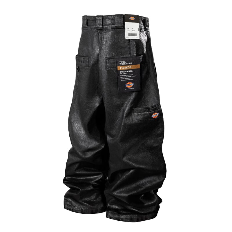 FIVEKOH ディッキーズ　ブラックワックス生デニムジーンズ　サイズ1 FIVEKOH / BLACK WAXED RAW DENIM JEANS | PLUG