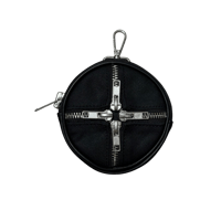 LOIN ARMIS / CROSS ZIPPER LEATHER CIRCLE COIN CASE