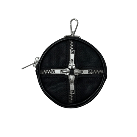 LOIN ARMIS / CROSS ZIPPER LEATHER CIRCLE COIN CASE