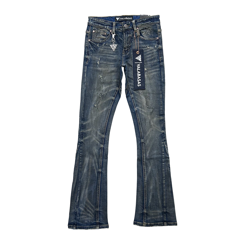 VALABASAS スキニーフレアデニム ホワイト ダメージ加工 バラバサス 30 