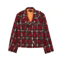 RECKLESS SCHOLARS / WOOL TRATAN BIKER JACKET / RED