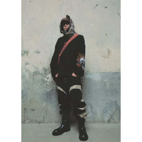 THUG CLUB / IRON STEEL LEATHER DENIM PANTS / BLACK