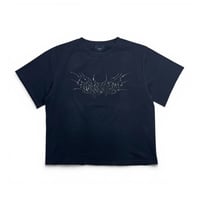 【ラスト1点】 unconscious / GOTHIC TRIBAL LOGO T-SHIRT / FADED NIGHT BLACK