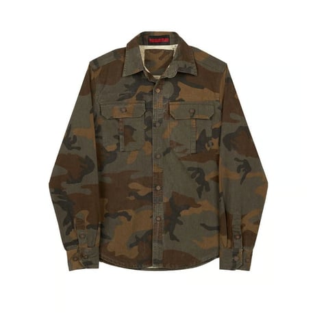 RECKLESS SCHOLARS / DENIM CAMO SHIRT GRAY