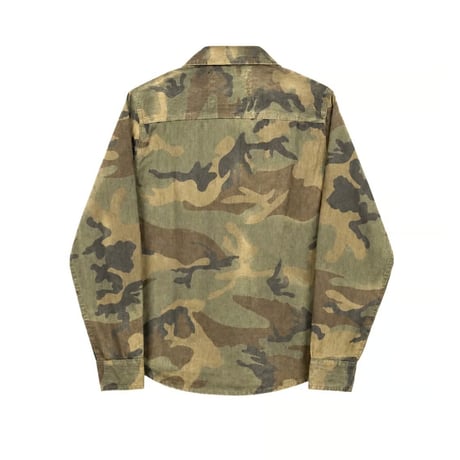 RECKLESS SCHOLARS / DENIM CAMO SHIRT / GREEN