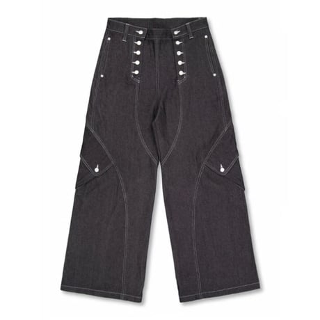 【ラスト1点】FULL OF SSUN / DOUBLE BUTTONFLY CARGO DENIM / BLACK