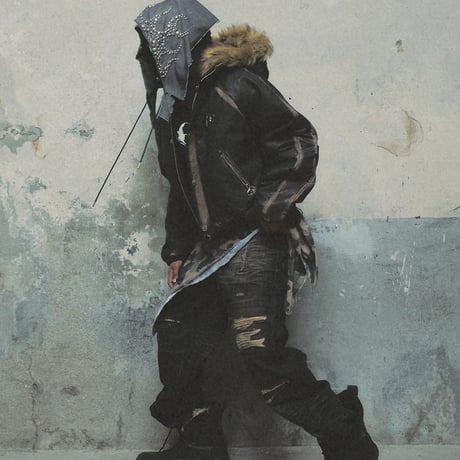 THUG CLUB / THREE RIDING SKULL FUR HOODED JACKET