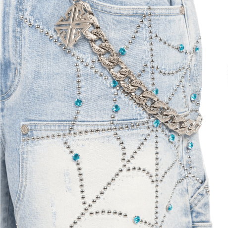 GUAPI / Aqua Blue Spider Denim Shorts
