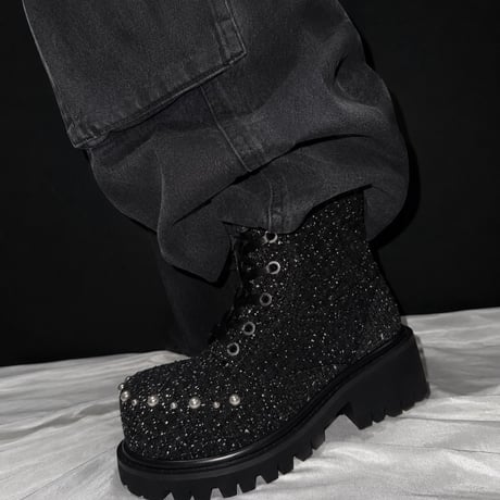 unconscious × VI E DIT / Obsidian Recurve Boots "Needle Punch"