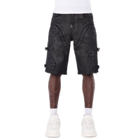 GUAPI / All Black Cross Buckle Shorts