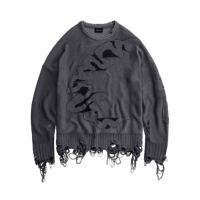 MADFRENZY / CORTEX GRUNGE SWEATER / BLACK